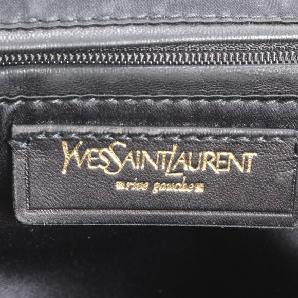 Saint Laurent Yves Kahala Leather Canvas Tote Shoulder - Picture 8 of 9